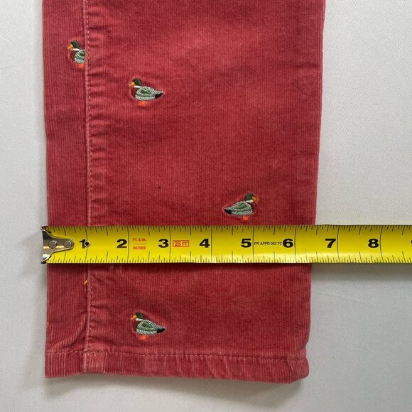 NWT Talbots Size 2 Stretch Embroidered Mallard Ducks Corduroy Straight Leg Pants - Picture 7 of 13